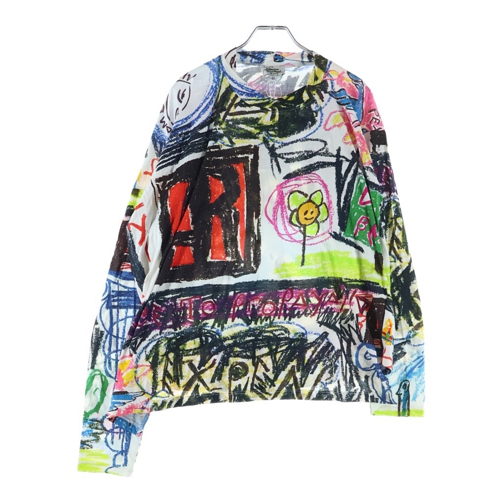Vivienne Westwood(ヴィヴィアンウエストウッド) クレヨンラグ書きペイント 長袖Tシャツ カットソー マルチカラー VW-24-77071