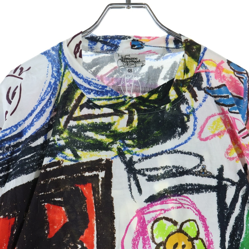 Vivienne Westwood(ヴィヴィアンウエストウッド) クレヨンラグ書きペイント 長袖Tシャツ カットソー マルチカラー VW-24-77071