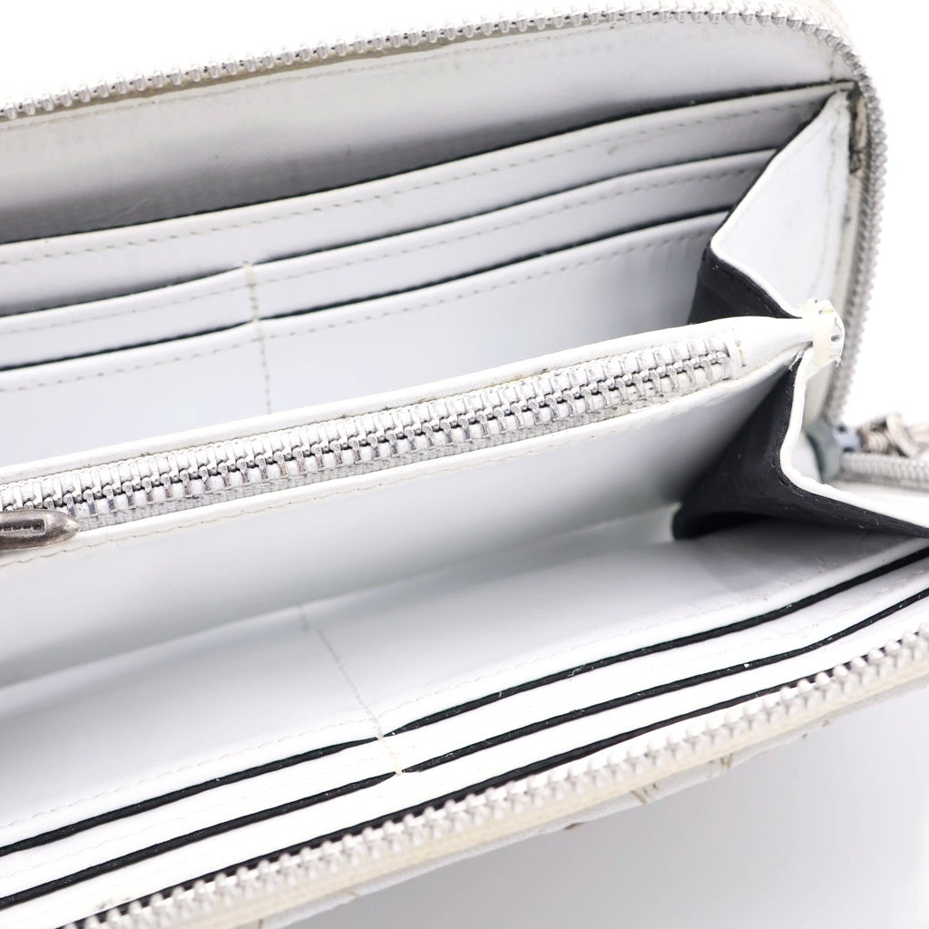 CHROME HEARTS(クロムハーツ) REC F ZIP QUILTED WALLET セメタリークロス キルティング レザーウォレット 財布 ホワイト