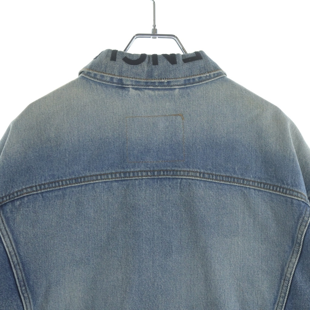 BALENCIAGA(バレンシアガ) 18SS クラッシュデザイン ネックロゴデニムジャケット 493606 TXE05 インディゴ