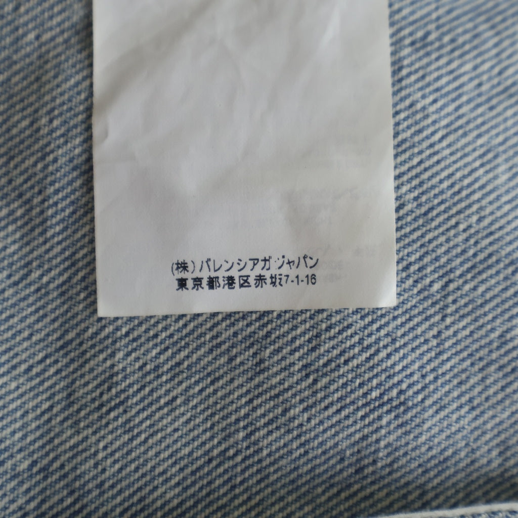 BALENCIAGA(バレンシアガ) 18SS クラッシュデザイン ネックロゴデニムジャケット 493606 TXE05 インディゴ