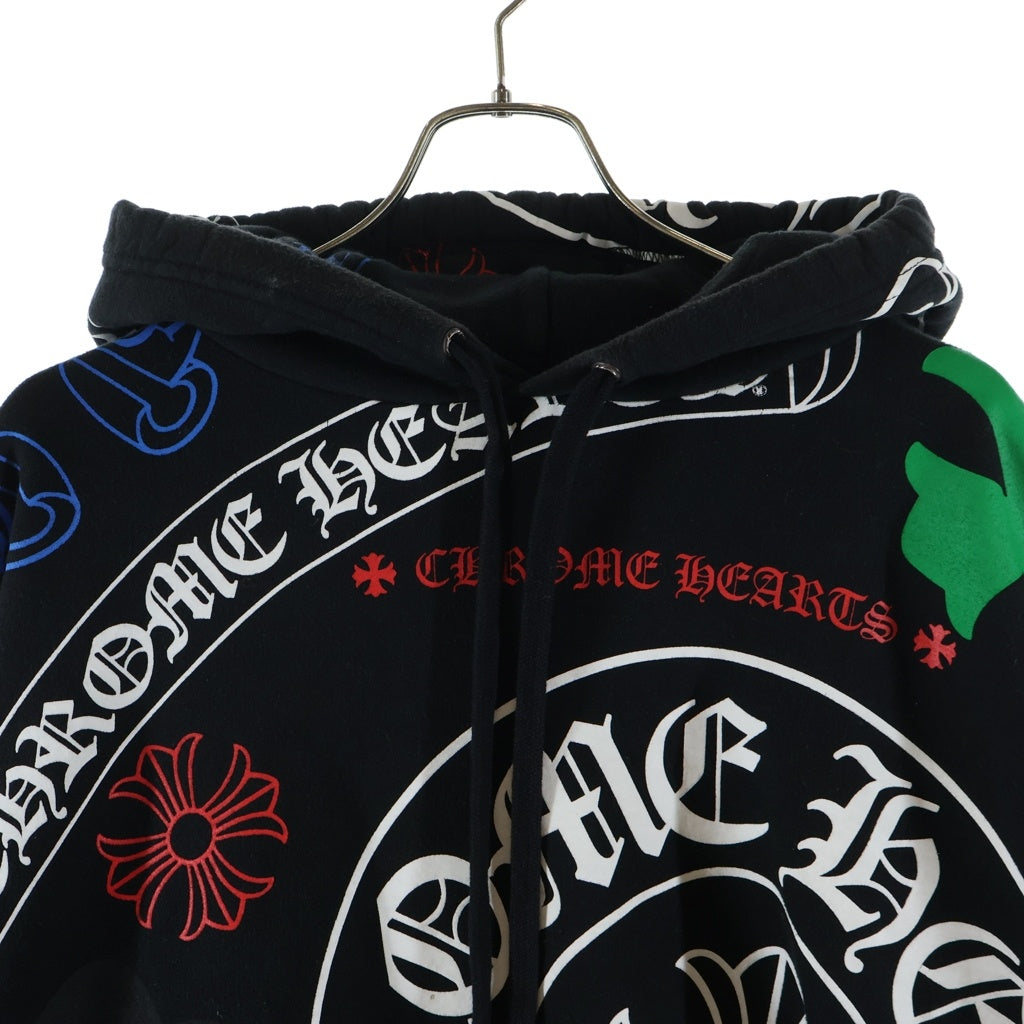 CHROME HEARTS(クロムハーツ) STENCIL HOODIE ステンシルプリント プルオーバーパーカー フーディー ブラック