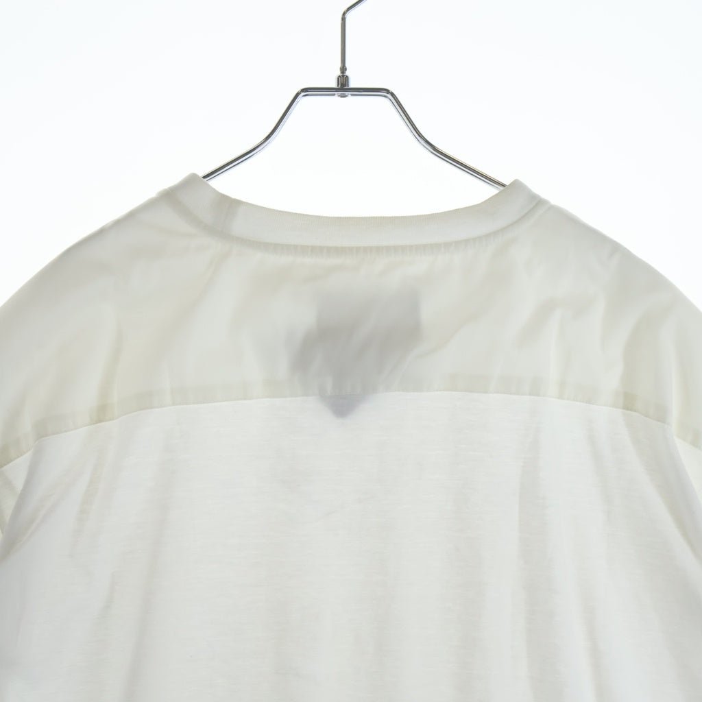 PRADA(プラダ) ビジュートライアングルロゴ スタッズ 半袖Tシャツ カットソー ホワイト UJN838 S231 12H4