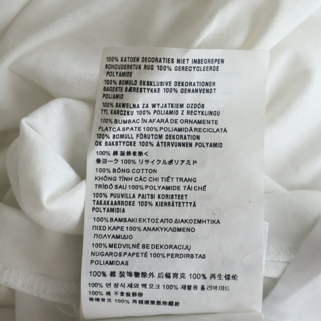 PRADA(プラダ) ビジュートライアングルロゴ スタッズ 半袖Tシャツ カットソー ホワイト UJN838 S231 12H4