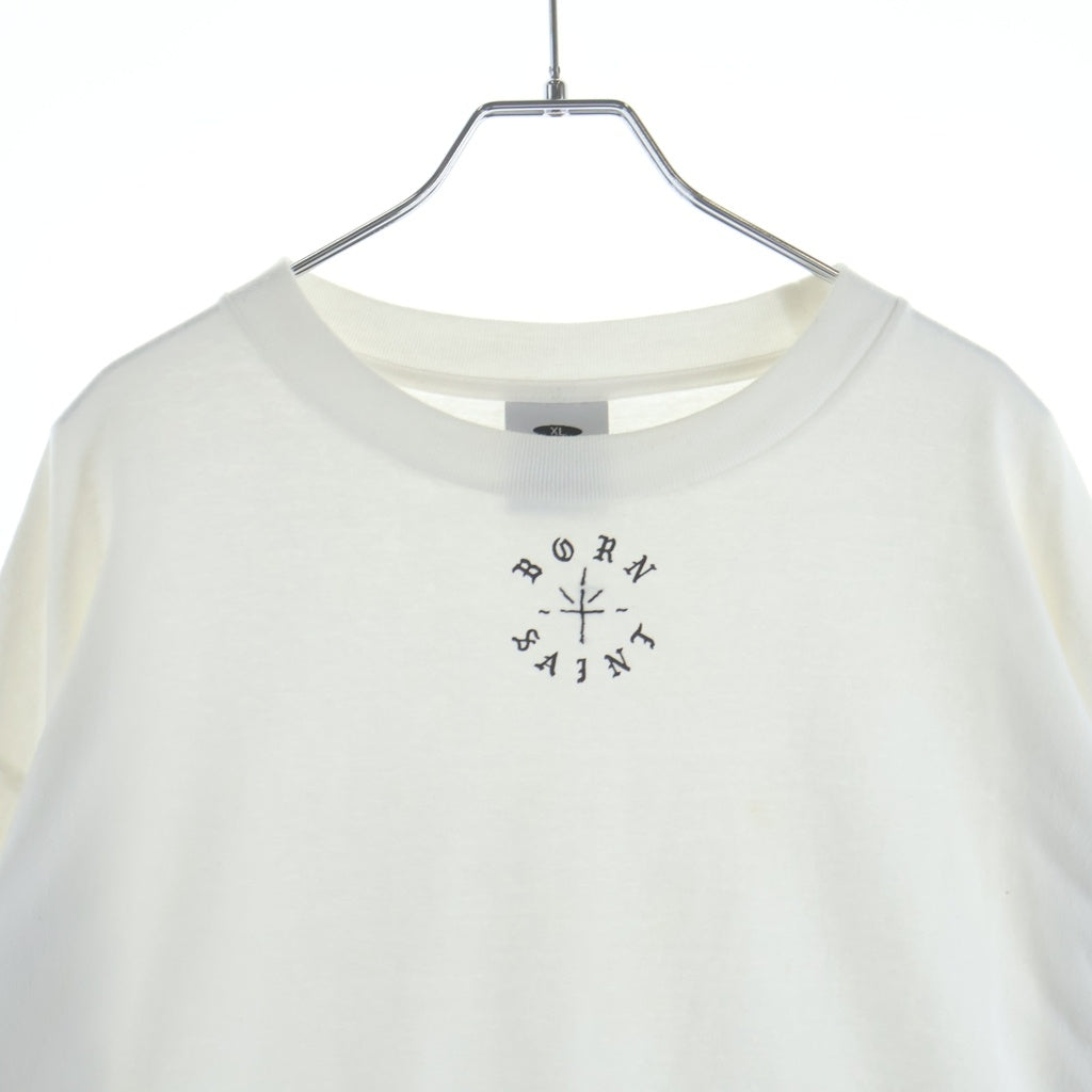 SAINT MICHAEL(セントマイケル) 24SS BR_LS TEE ボーンレイズ フロントプリント長袖カットソー ホワイト SM-YS8-0000-C09
