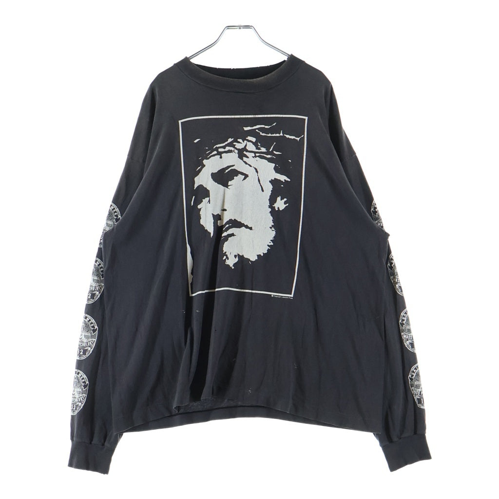 SAINT MICHAEL(セントマイケル) 25SS LS TEE LOVE SAINT ラブセント 長袖Tシャツ カットソー ブラック SM-HR8-0000-033