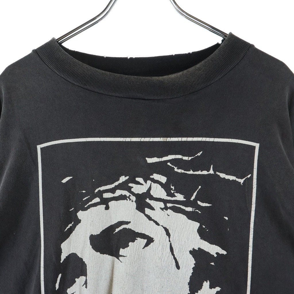 SAINT MICHAEL(セントマイケル) 25SS LS TEE LOVE SAINT ラブセント 長袖Tシャツ カットソー ブラック SM-HR8-0000-033
