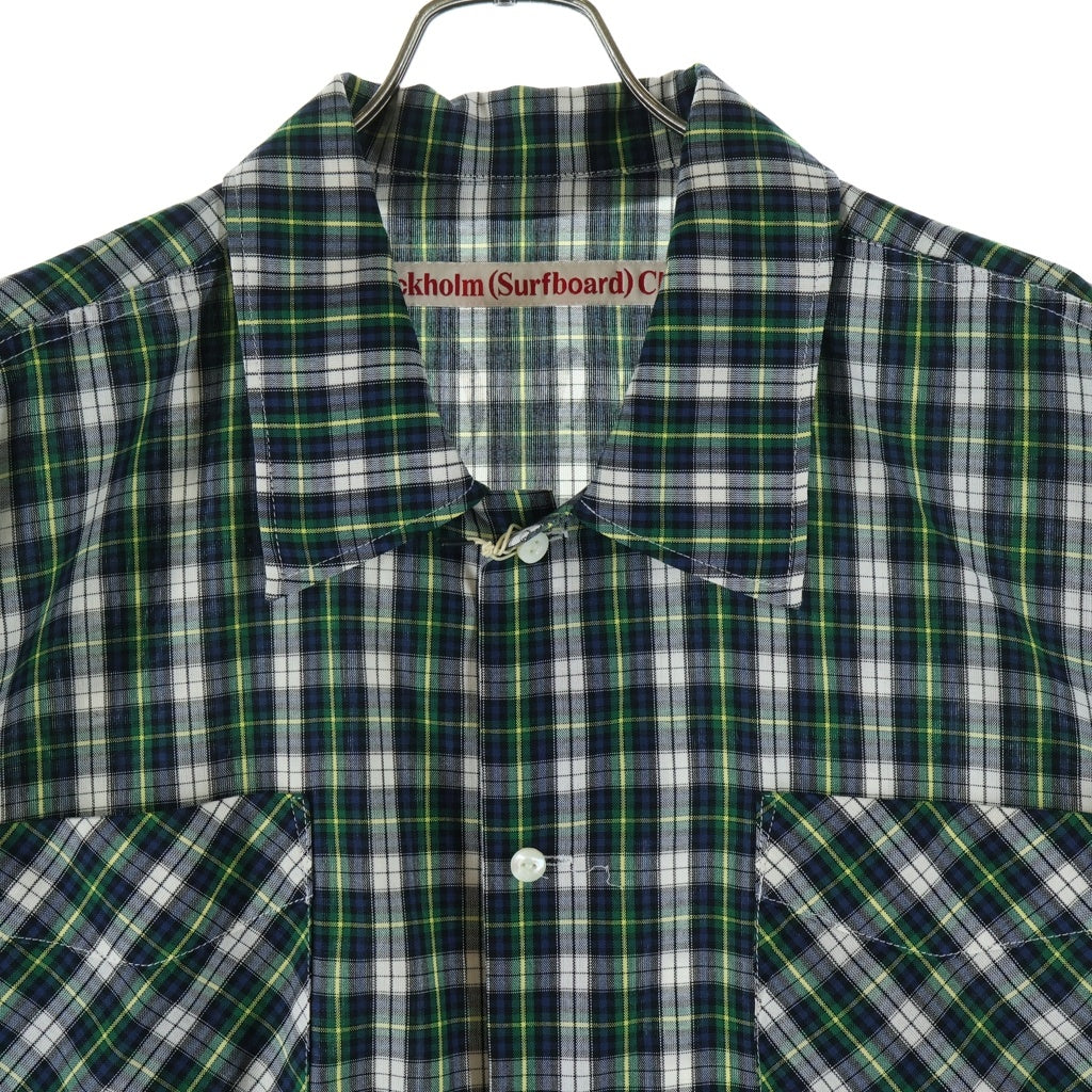 NO BRAND(ノーブランド) 【Stockholm Surfboard Club】CLUB OVERSHIRT ストックホルム サーフボード クラブ クラブオーバーシャツ チェック グリーン 7854120266