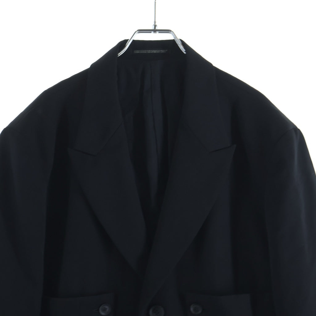 Yohji Yamamoto POUR HOMME(ヨウジヤマモト プールオム) 21AW フラシ胸あて 絞1AW フラシ胸あてボタン止め テーラードジャケット HX-J15-100