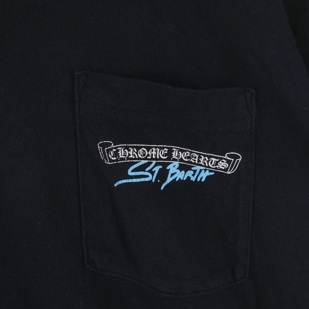 CHROME HEARTS(クロムハーツ) St.Barth Limited Scroll Label Tee セントバース限定 スクロールラベル 半袖Tシャツ カットソー ブラック/ブルー