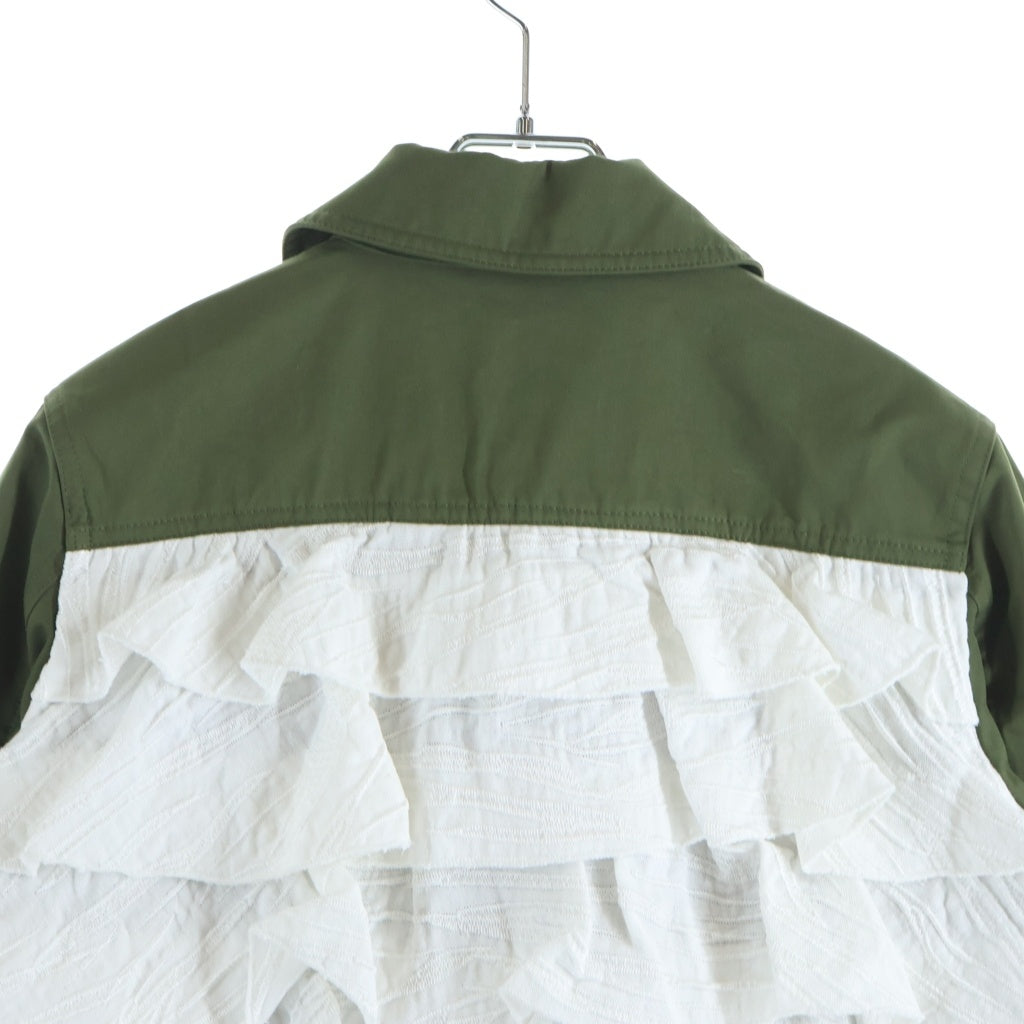NO BRAND(ノーブランド) 【KOWGA コウガ】ARMY JACKET アーミー ゼブラフリル ミスタリージャケット カーキ レディース