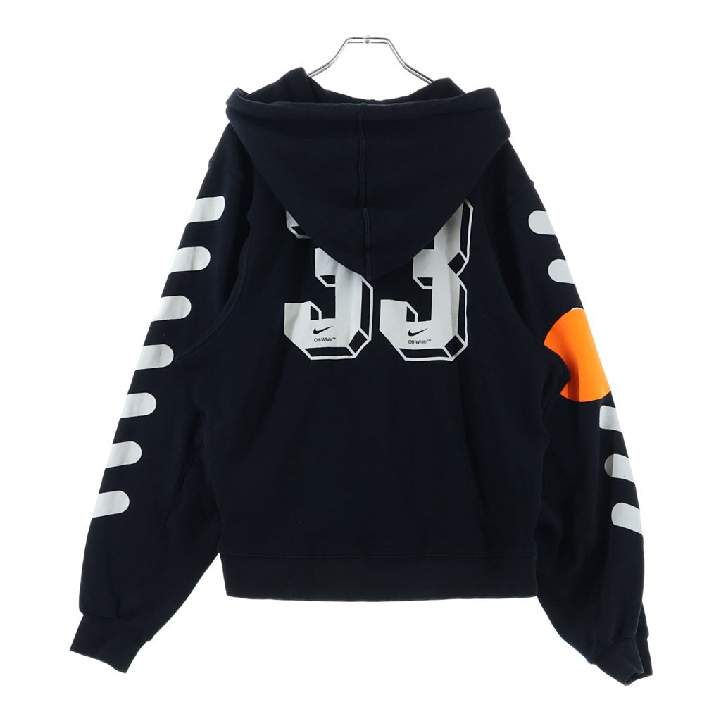 NIKE(ナイキ) 18SS ×オフホワイト フットボール コレクション ロゴプリント プルオーバー スウェット パーカー AA3257-010