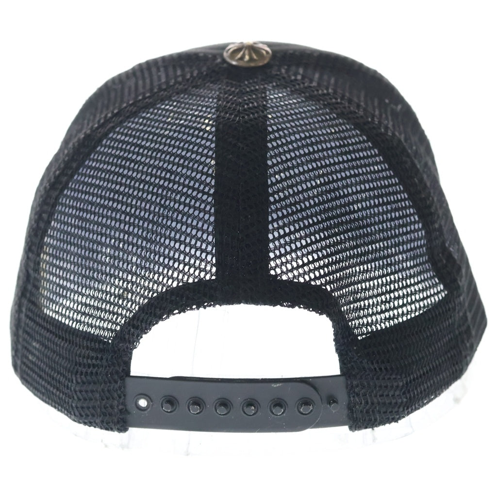 CHROME HEARTS(クロムハーツ) TRUCKER CAP トラッカーキャップ 3セメタリーレザーパッチメッシュキャップ 帽子 ブラック/ホワイト