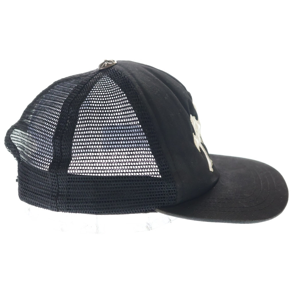 CHROME HEARTS(クロムハーツ) TRUCKER CAP トラッカーキャップ 3セメタリーレザーパッチメッシュキャップ 帽子 ブラック/ホワイト