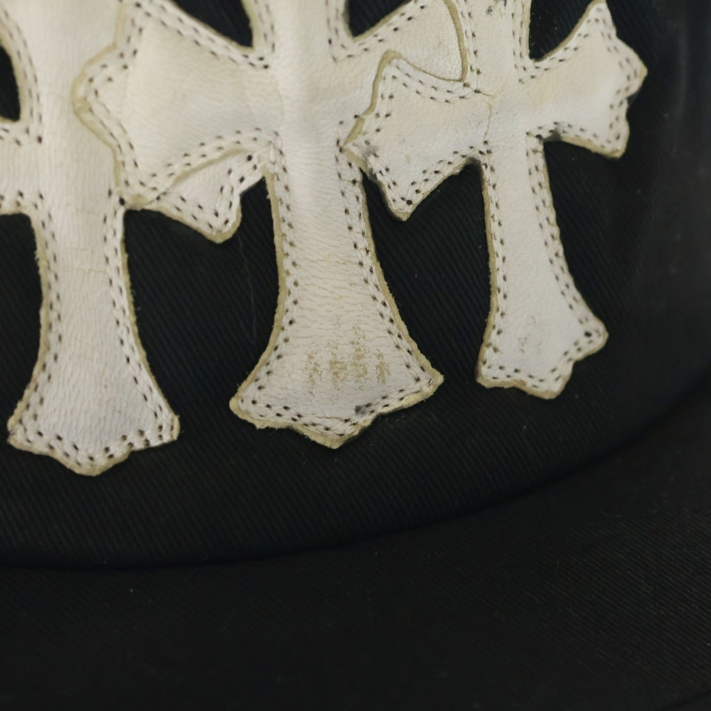 CHROME HEARTS(クロムハーツ) TRUCKER CAP トラッカーキャップ 3セメタリーレザーパッチメッシュキャップ 帽子 ブラック/ホワイト