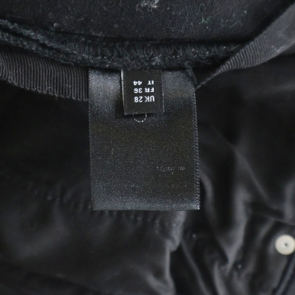 AMIRI(アミリ) ロゴパッチ ダメージ加工 ストレッチスキニーデニムパンツ ブラック