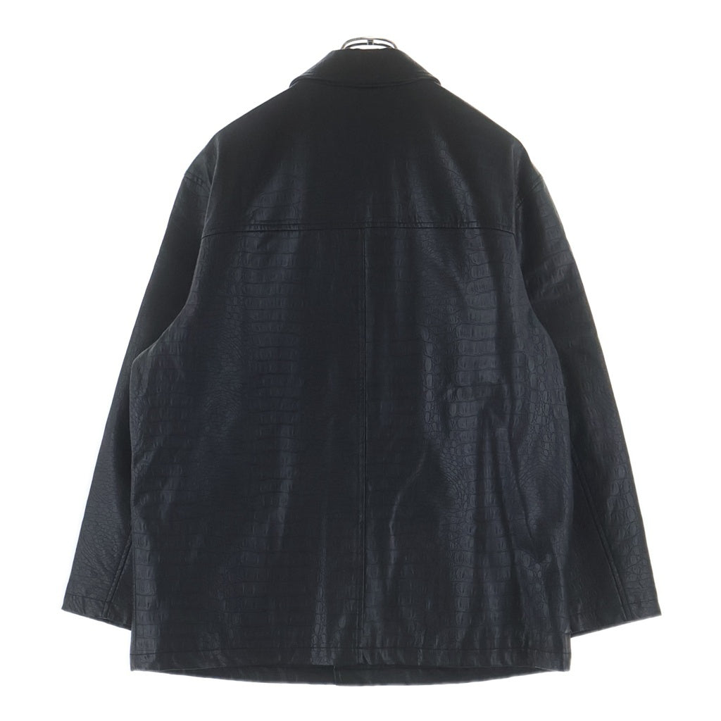 SUPREME(シュプリーム) 22SS Faux Croc Car Coat フェイククロコカーコート フェイクレザージャケット 型押し ブラック