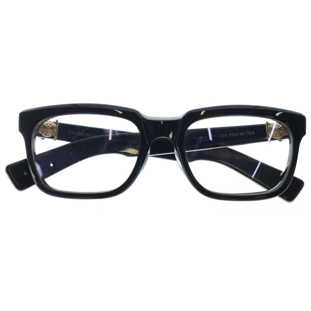 CHROME HEARTS(クロムハーツ) SEE YOU IN TEA BS フレアテンプルウェリントン型眼鏡 アイウェア ブラック/ゴールド