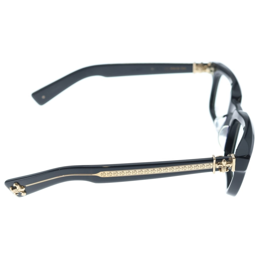 CHROME HEARTS(クロムハーツ) SEE YOU IN TEA BS フレアテンプルウェリントン型眼鏡 アイウェア ブラック/ゴールド