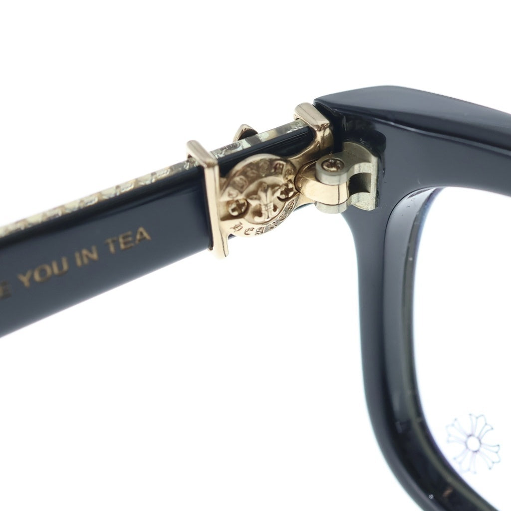 CHROME HEARTS(クロムハーツ) SEE YOU IN TEA BS フレアテンプルウェリントン型眼鏡 アイウェア ブラック/ゴールド