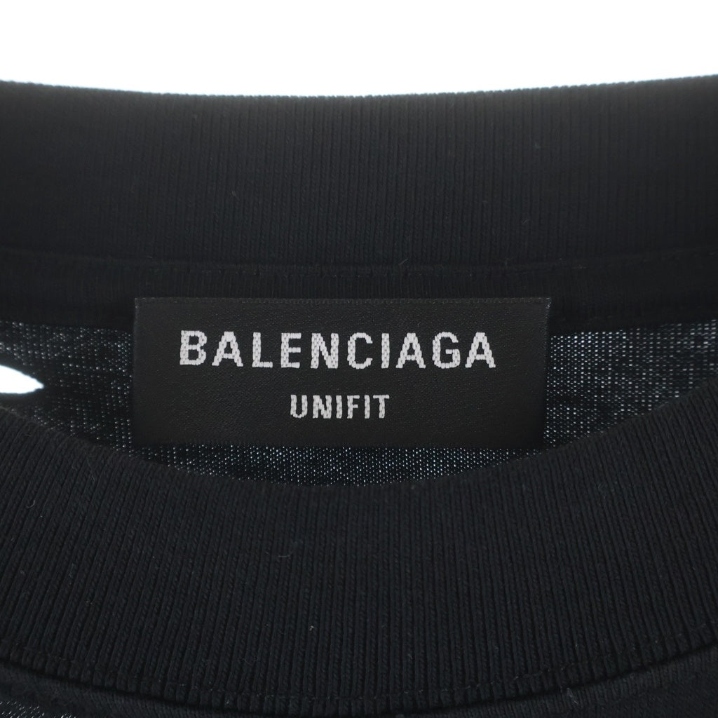BALENCIAGA(バレンシアガ) 21SS Caps Destroyed Flatground Tee デストロイ加工 クルーネック 半袖Tシャツ カットソー ブラック 651795 TKVB8