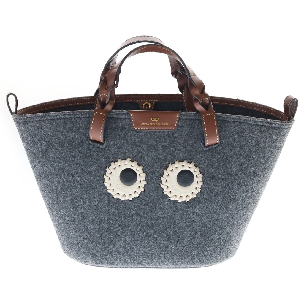 Anya Hindmarch(アニヤハインドマーチ) Tote Small Eyes トートスモールアイズ フェルトトートバッグ グレー/ブラウン レディース