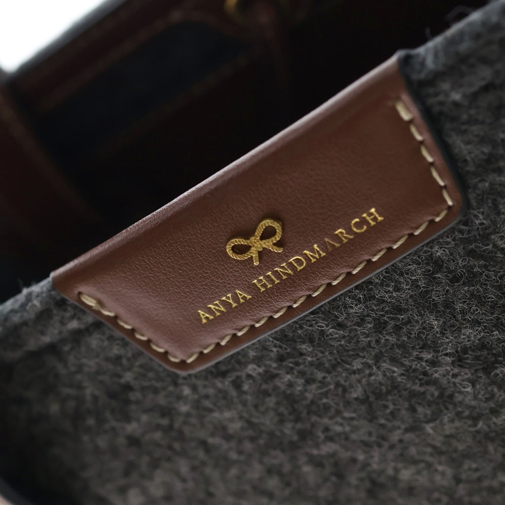 Anya Hindmarch(アニヤハインドマーチ) Tote Small Eyes トートスモールアイズ フェルトトートバッグ グレー/ブラウン レディース