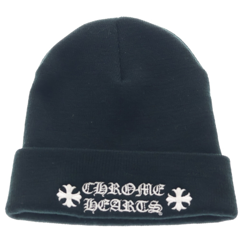 CHROME HEARTS(クロムハーツ) WATCH CAP ワッチキャップ ロゴ刺繍 アクリルビーニー ニットキャップ 帽子 ブラック