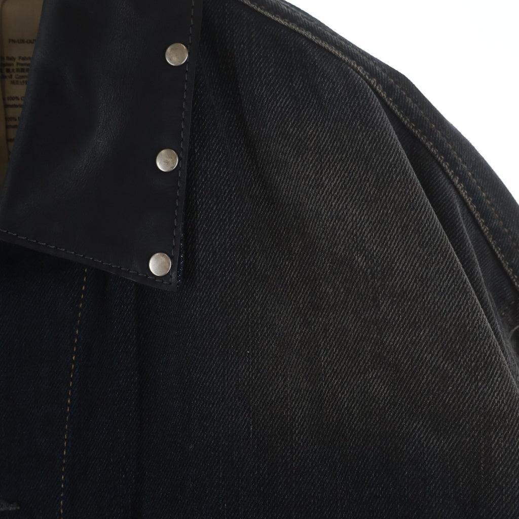 Acne Studios(アクネ ストゥディオズ) オーバーサイズ デニムジャケット レザー切り替え インディゴ FN-UX-OUTW000058