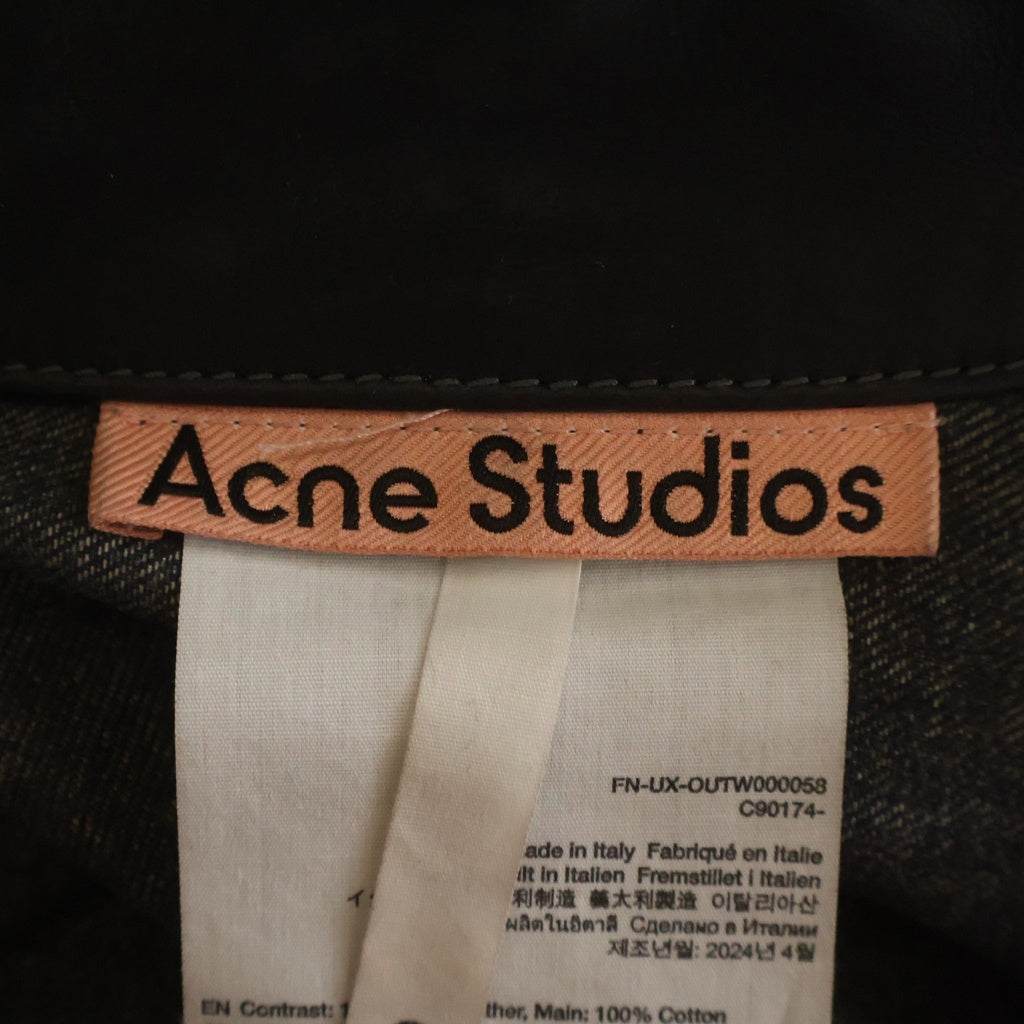 Acne Studios(アクネ ストゥディオズ) オーバーサイズ デニムジャケット レザー切り替え インディゴ FN-UX-OUTW000058