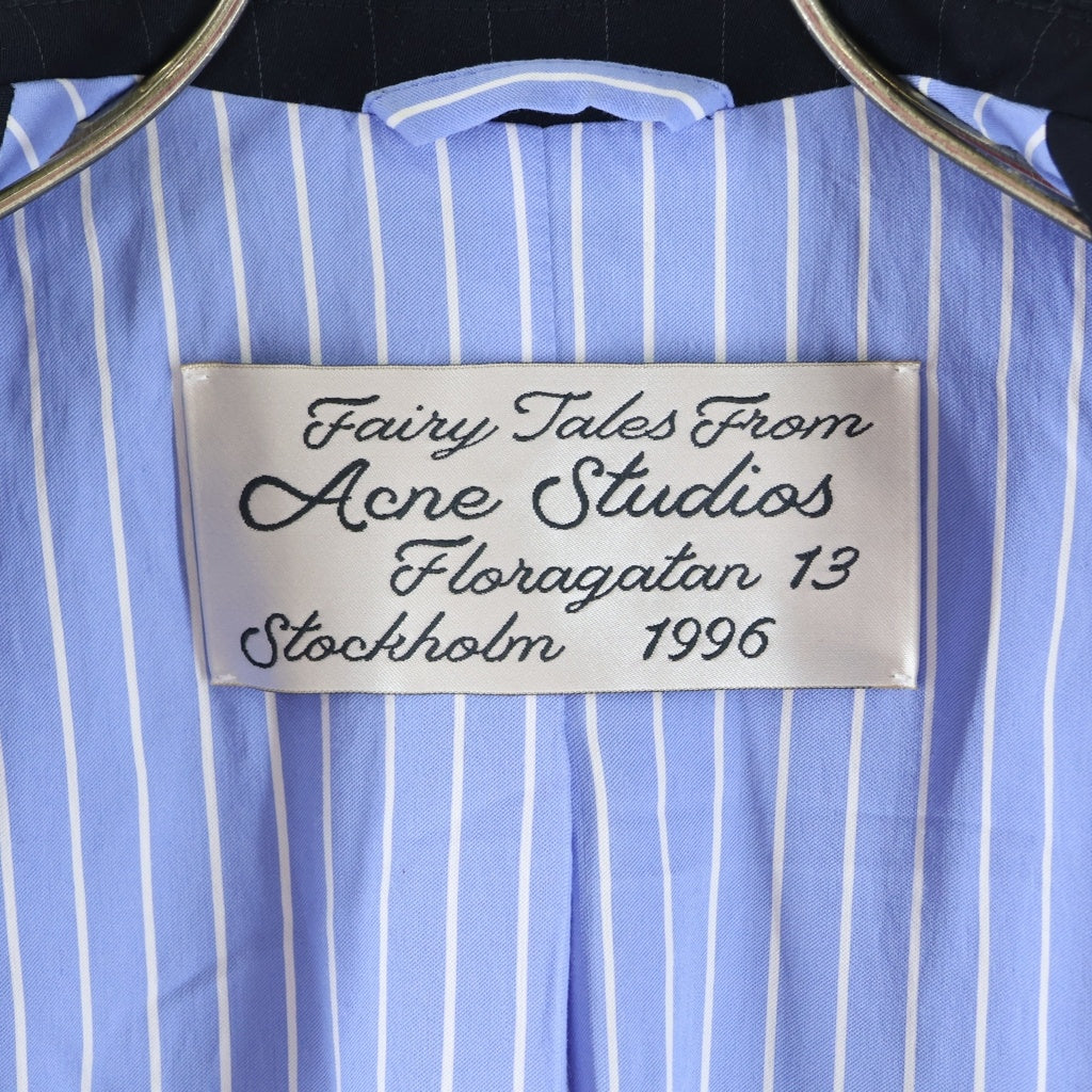 Acne Studios(アクネ ストゥディオズ) 25AW レイヤードスーツジャケット ストライプテーラード ブラック/ブルー FN-WN-SUIT000647 AH0309