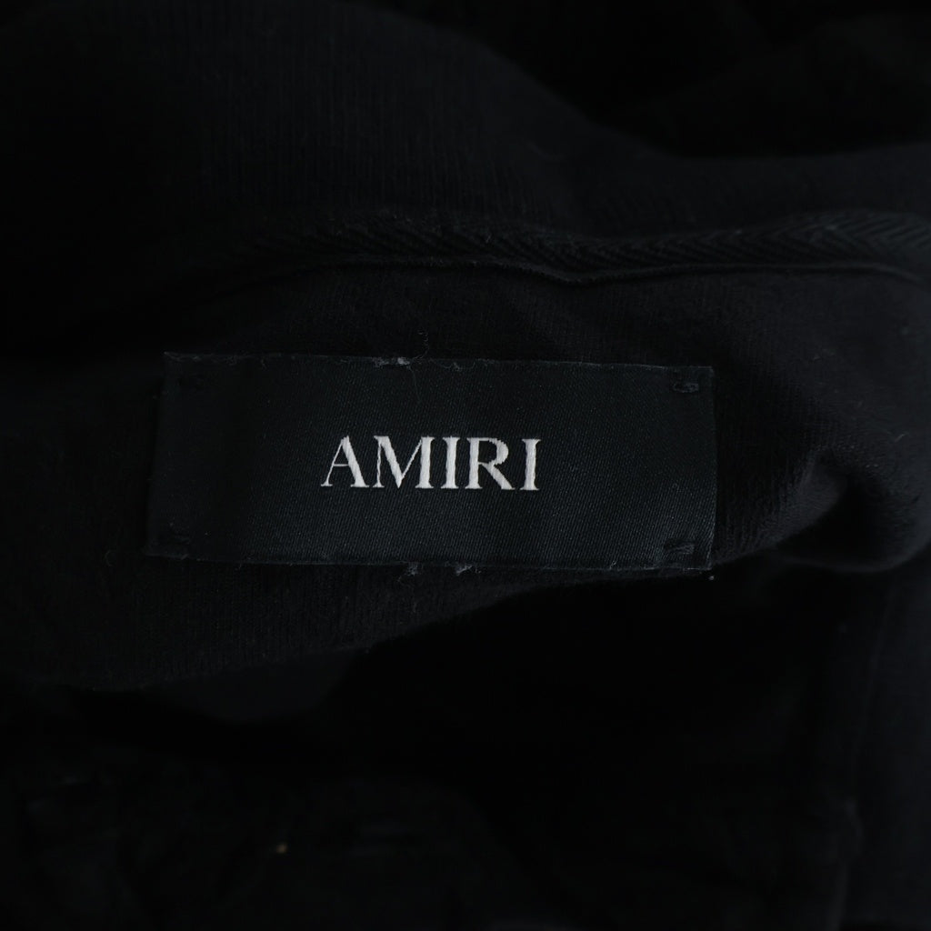 AMIRI(アミリ) MA QUAD テクスチャード 半袖 ポロシャツ ブラック レディース AWJYPO1009