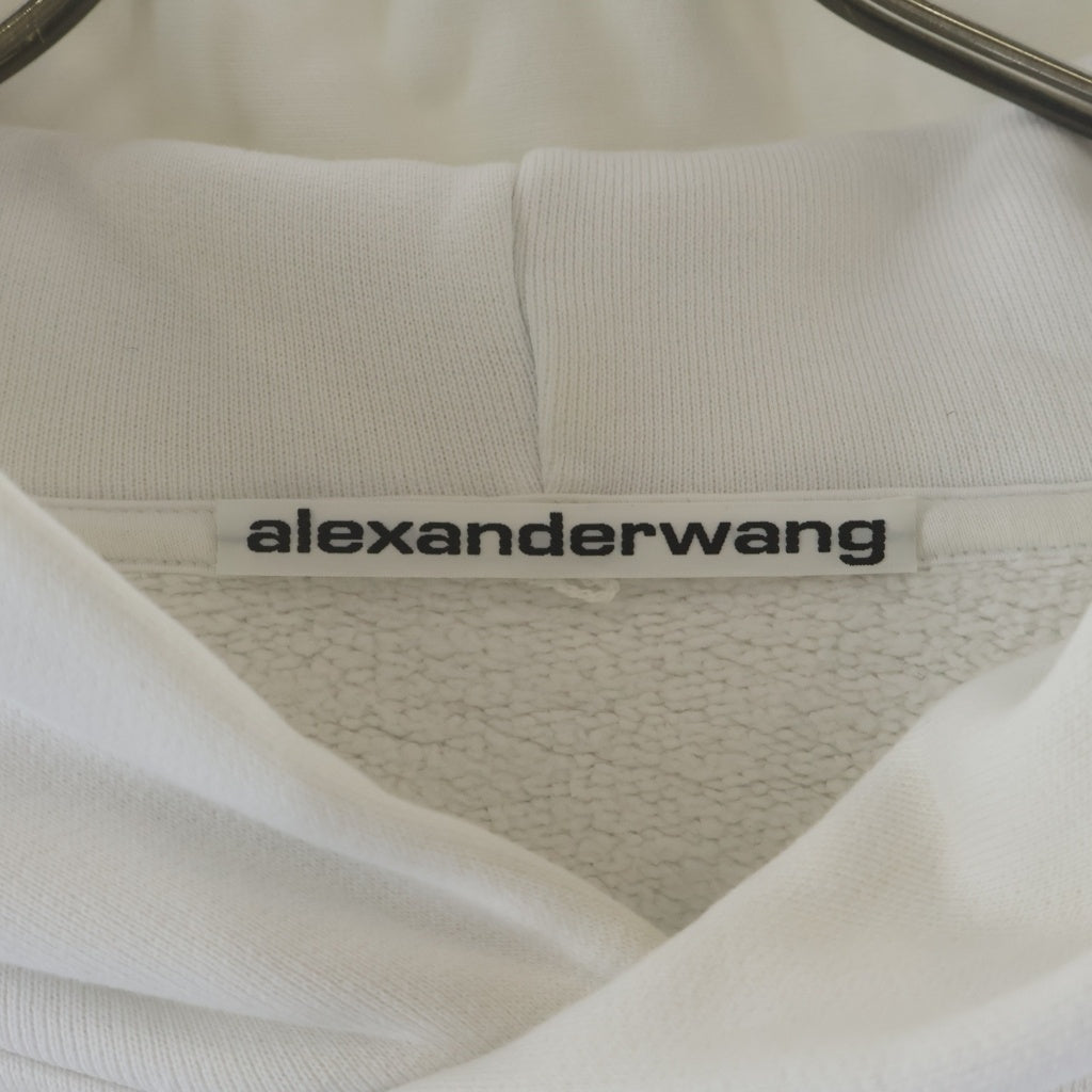 ALEXANDER WANG(アレキサンダーワン) CLASSIC SWEATSHIRT HOODIE WITH LIPSTICK GRAPHIC クラシック リップスティック フーディーパーカー ホワイト