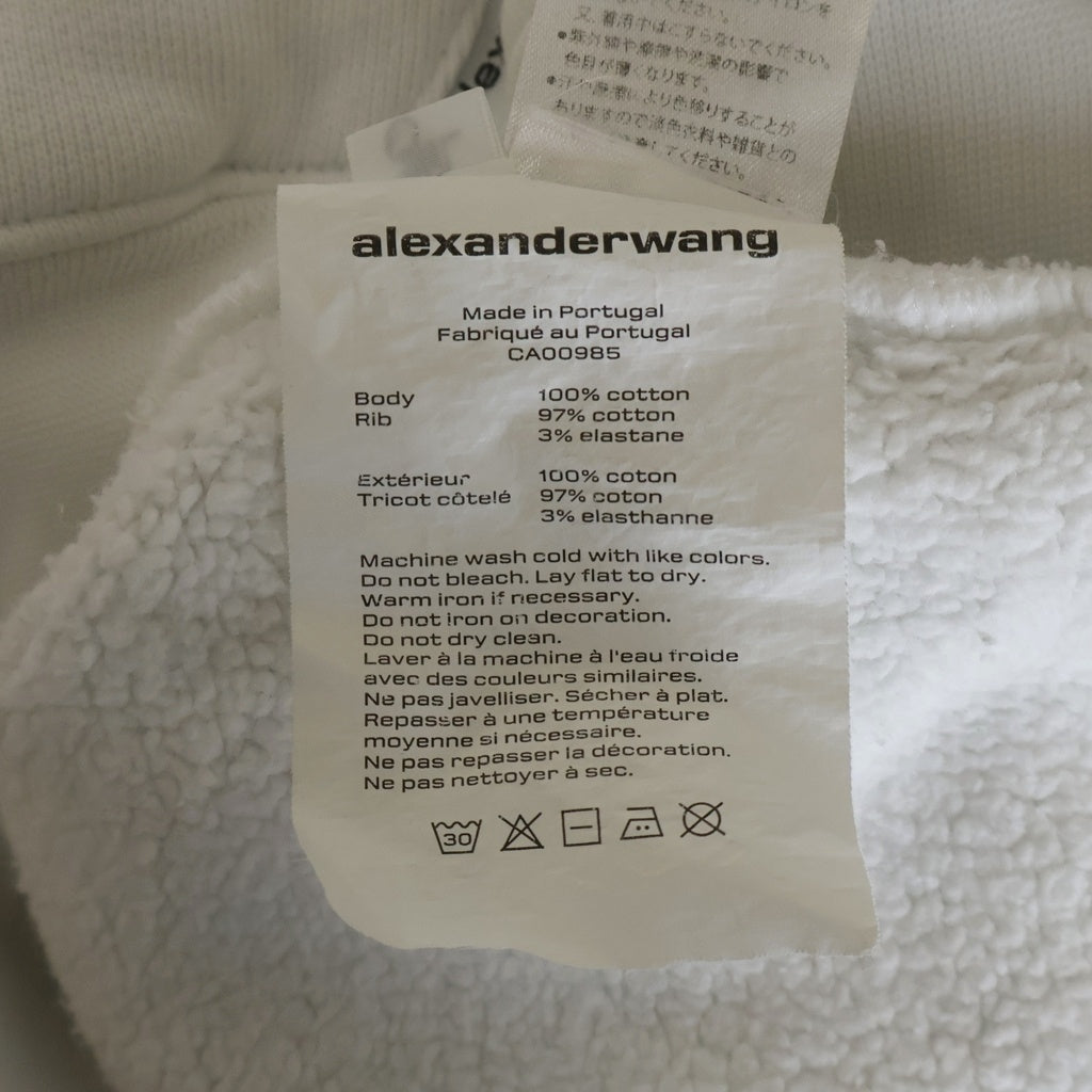 ALEXANDER WANG(アレキサンダーワン) CLASSIC SWEATSHIRT HOODIE WITH LIPSTICK GRAPHIC クラシック リップスティック フーディーパーカー ホワイト