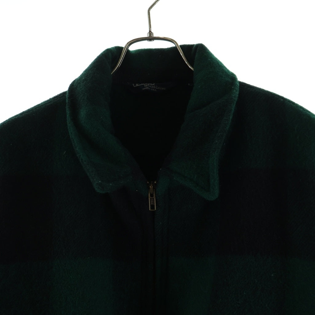 POLO RALPH LAUREN(ポロラルフローレン) 90s ブロック チェック ジップアップ ジャケット ブルゾン グリーン