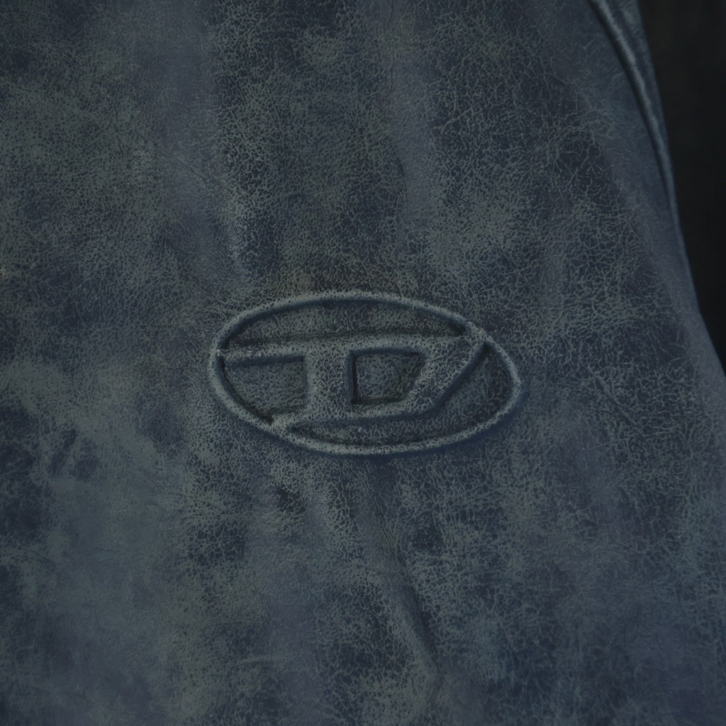 DIESEL(ディーゼル) 26SS L-Cobb レザーボンバージャケット シープスキン ブルー A200970QMBW