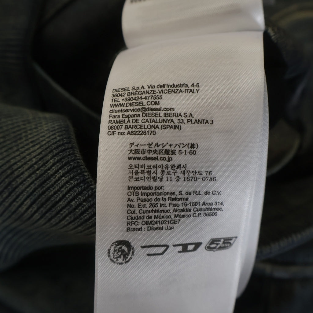 DIESEL(ディーゼル) 26SS L-Cobb レザーボンバージャケット シープスキン ブルー A200970QMBW