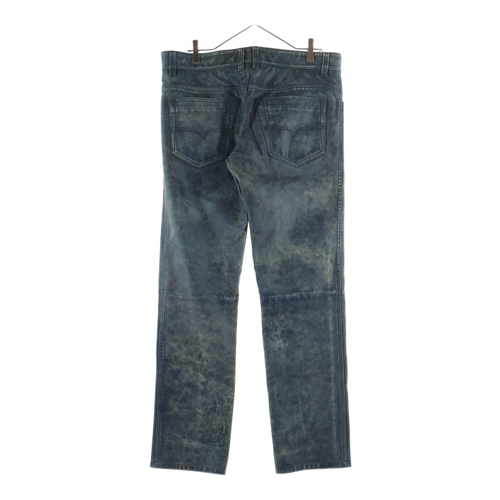 DIESEL(ディーゼル) 26SS P-VYLL-QMBW レザーパンツ シープスキン ブルー A218560QMBW