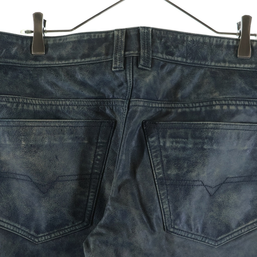 DIESEL(ディーゼル) 26SS P-VYLL-QMBW レザーパンツ シープスキン ブルー A218560QMBW