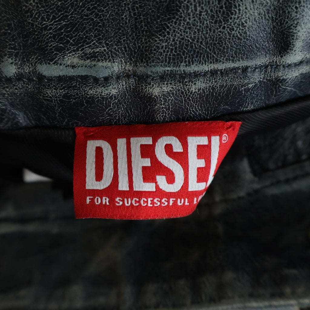 DIESEL(ディーゼル) 26SS P-VYLL-QMBW レザーパンツ シープスキン ブルー A218560QMBW