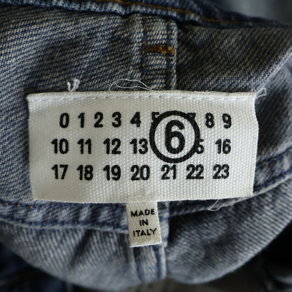 MM6 Maison Margiela(エムエムシックスメゾンマルジェラ) 5ポケット ワイド ダメージデニム パンツ インディゴ SHOLA0014