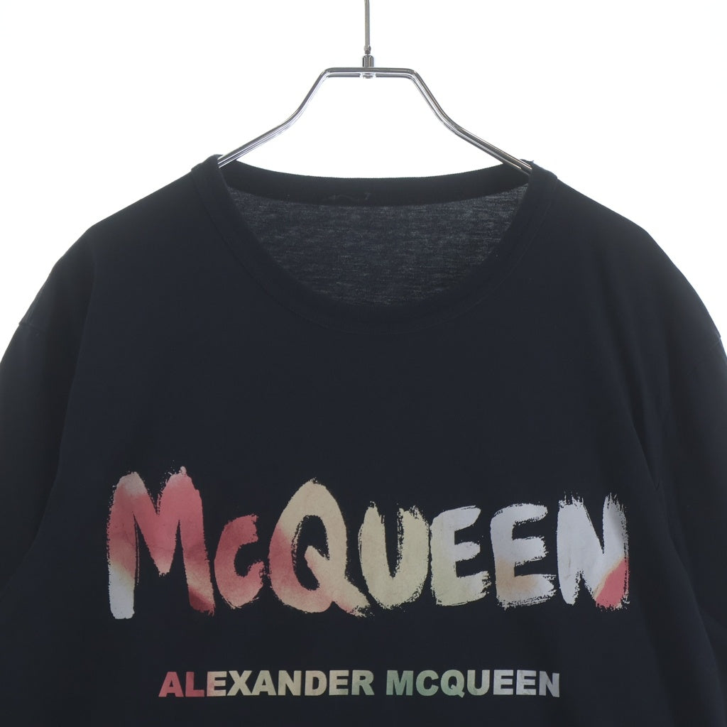 Alexander McQueen(アレキサンダーマックイーン) フロントロゴプリント長袖Tシャツ カットソー ブラック 750668QVZ15