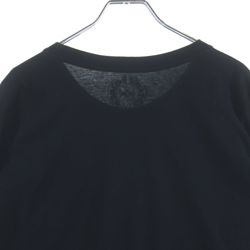 CHROME HEARTS(クロムハーツ) CH LS NECK LOGO ネックロゴプリント 袖ロゴ 長袖Tシャツ ロングスリーブカットソー ブラック