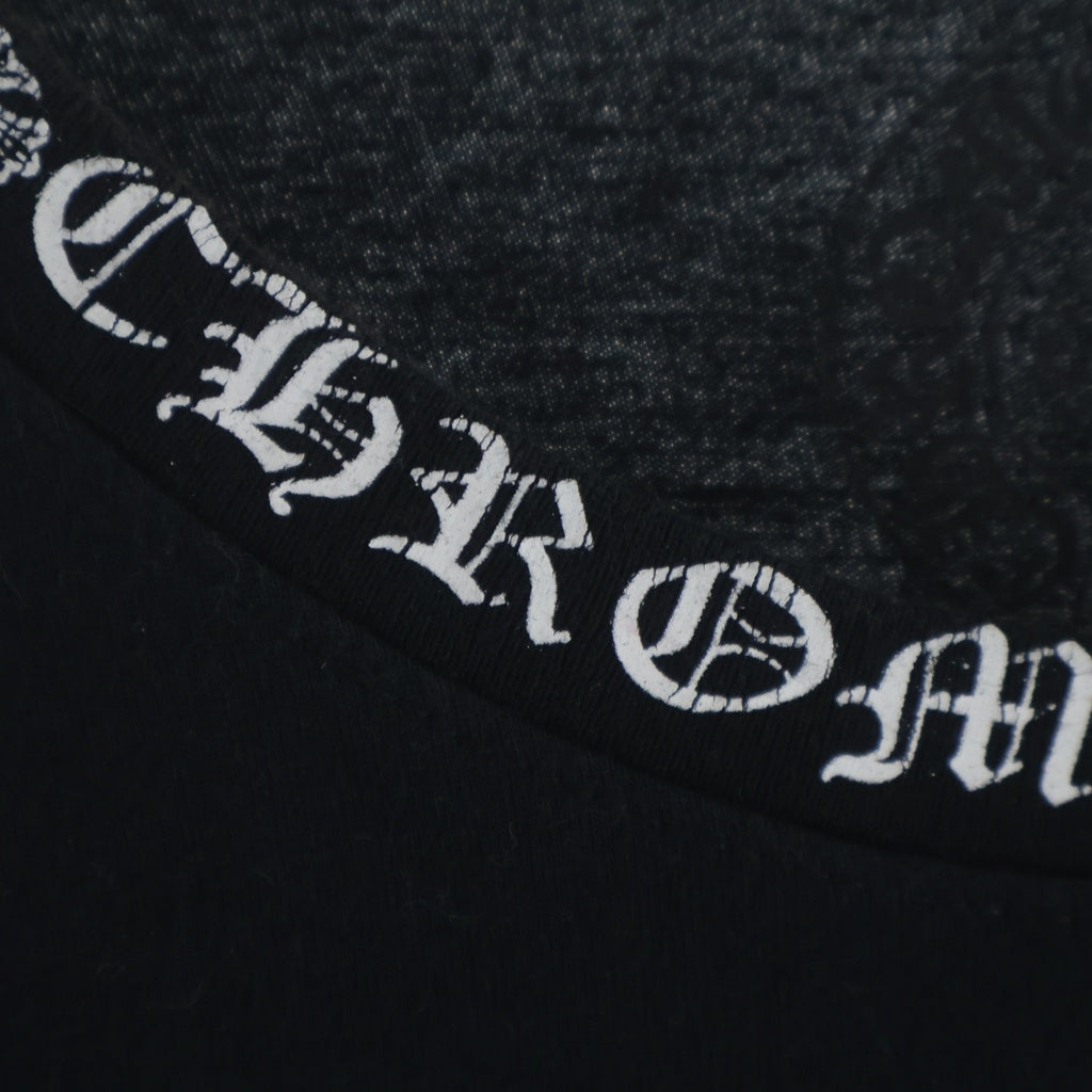 CHROME HEARTS(クロムハーツ) CH LS NECK LOGO ネックロゴプリント 袖ロゴ 長袖Tシャツ ロングスリーブカットソー ブラック
