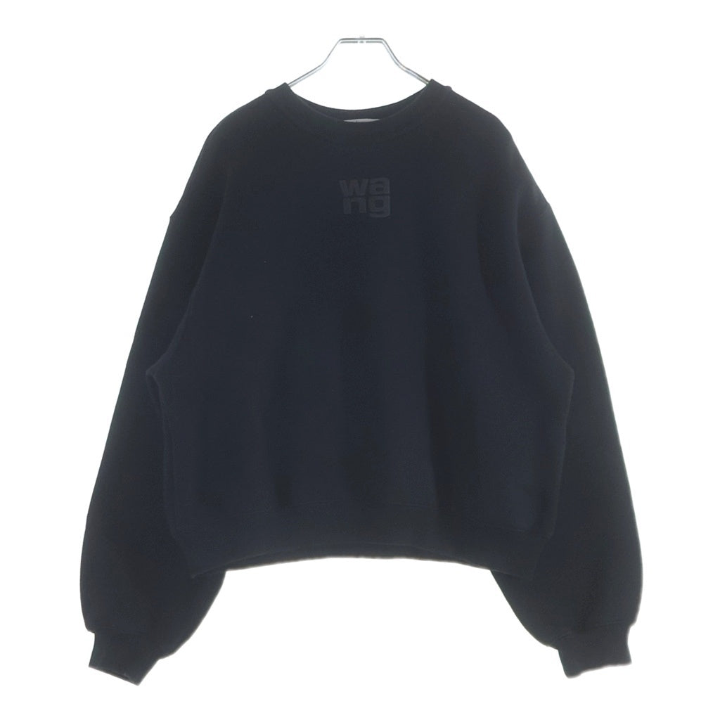 ALEXANDER WANG(アレキサンダーワン) フロントロゴプリントクルーネックスウェット コットン ブラック レディース 4CC3221360