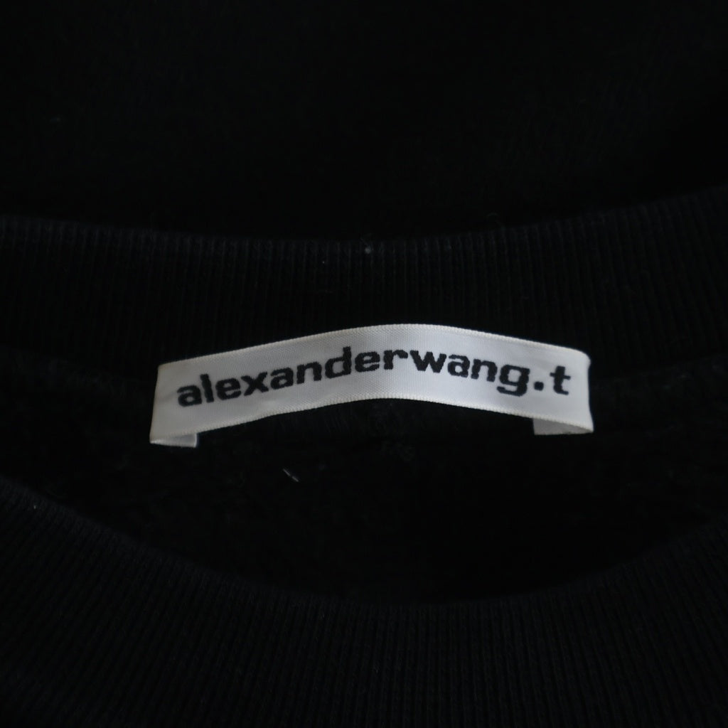 ALEXANDER WANG(アレキサンダーワン) フロントロゴプリントクルーネックスウェット コットン ブラック レディース 4CC3221360