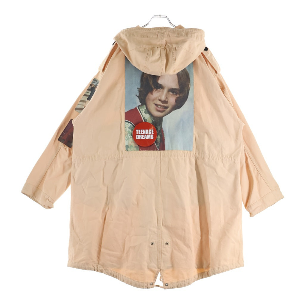 RAF SIMONS(ラフシモンズ) 21SS MEDIUM LENGTH DENIM PARKA ミディアム レングス デニム モッズコート フーデッドコート ピンク 211-M710