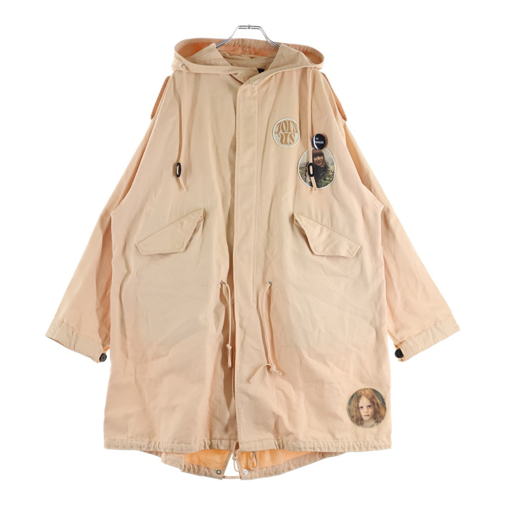 RAF SIMONS(ラフシモンズ) 21SS MEDIUM LENGTH DENIM PARKA ミディアム レングス デニム モッズコート フーデッドコート ピンク 211-M710