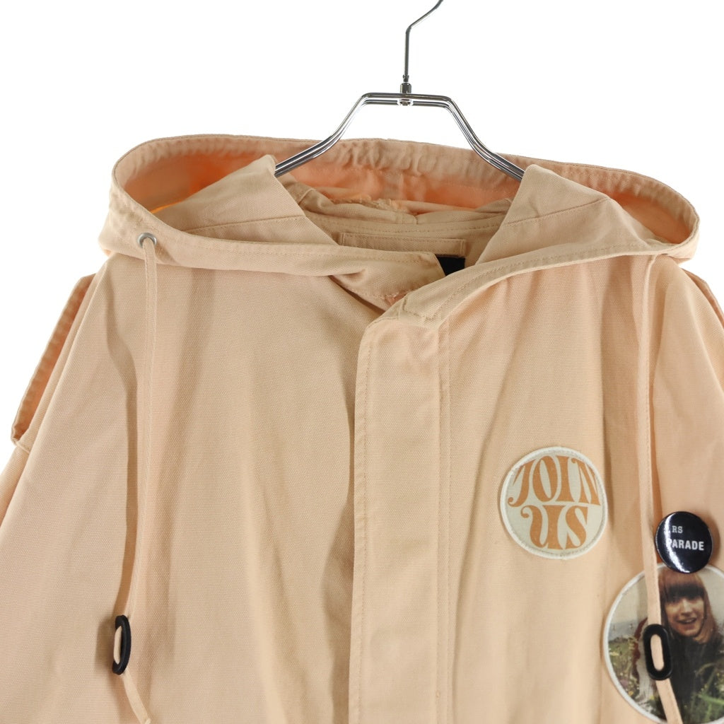 RAF SIMONS(ラフシモンズ) 21SS MEDIUM LENGTH DENIM PARKA ミディアム レングス デニム モッズコート フーデッドコート ピンク 211-M710