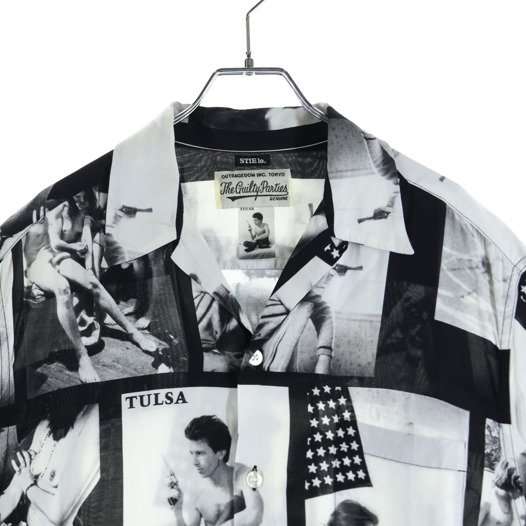 WACKO MARIA(ワコマリア) LARRY CLARK TULSA HAWAIIAN SHIRT ラリークラーク タルサ ハワイアンシャツ 半袖シャツ ブラック/ホワイト